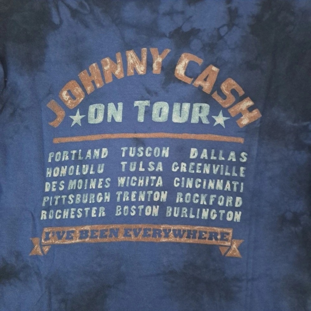 Johnny Cash All Star Tour Tee Men S TieDye Blue Black Country Rock Concert Shirt - Picture 8 of 12